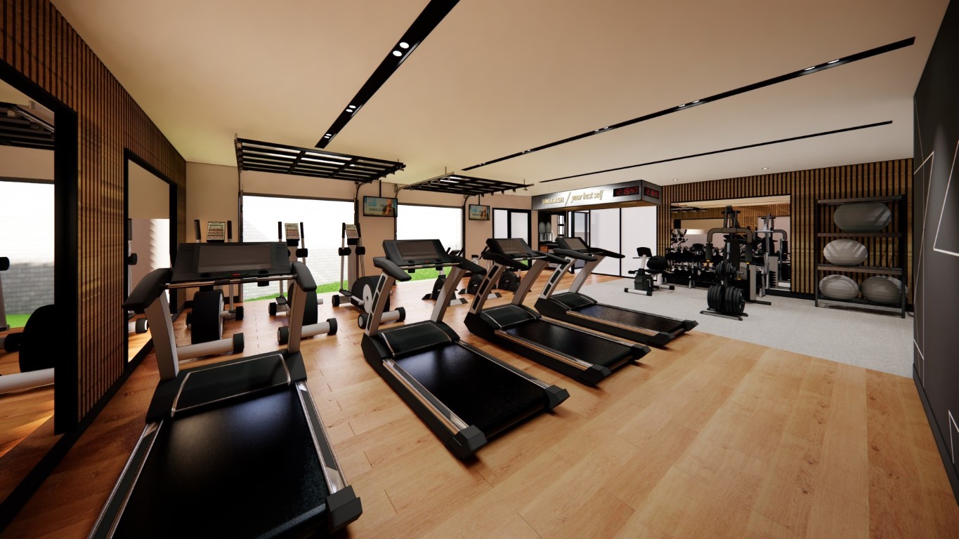 Dual Brand Hilton at Gallery Park fitness center rendering