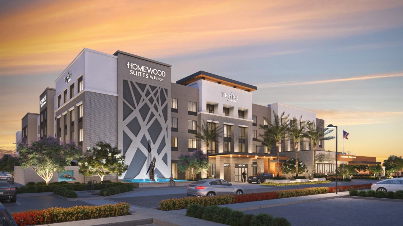 Dual Brand Hilton at Gallery Park exterior rendering